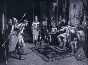 Jarl av Lancaster blir dømt i sin egen hall på Pontefract, 1920-tallet